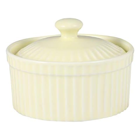 Cabilock Cupcake Pudding Förmchen mit Deckel Porzellan Backförmchen Muffin Muffinförmchen Backform Keramik Auflaufförmchen Pastetenform Saucenschalen Soufflé Schälchen Cover