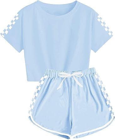 Combinaison de sport d'été ensemble de vêtements bleu 5-6 ans