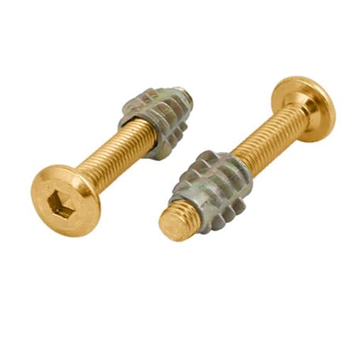 Image of Rely⇒VP INDUSTRIES (Combo Set -10 Pcs) M8x20 mm Allen JCB Screw with M8x15 mm Internal Thread Wood Insert D-Nut With Allen Key 1 Pc | Fastener for Joining Wood Boards, Cabinets, Cupboards, & Beds