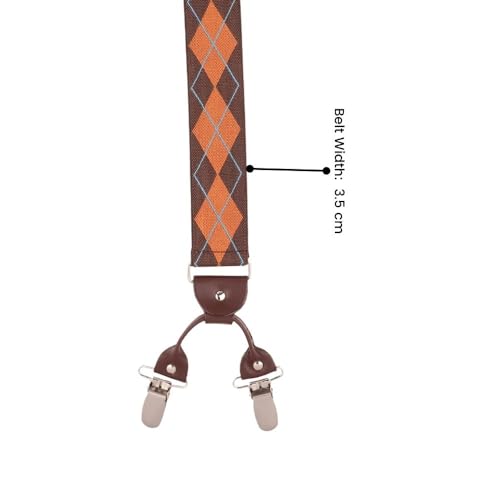 Image of The Tie Hub Suspenders for Men | Slim Clip-On Y-Back Elastic Braces | Adjustable 1.25 Inch | Formal Wedding Office