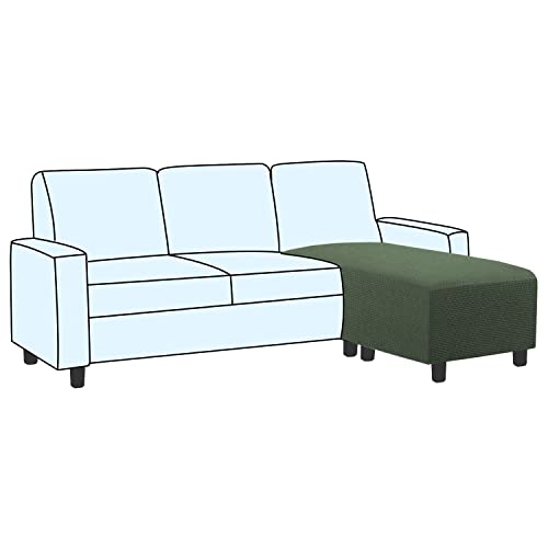 Image of H.VERSAILTEX Ottoman and Sofa Seat Cushion Combined Cover Slipcover Rectangle Sofa Slipcover Fit Length 56'-75' Suitable for L Shaped Seat Cushion Cover or Chaise Part Cover Thick Soft - Bronze Green