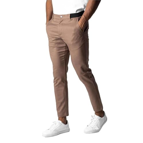 Mens Slim Fit Stretch Skinny Tapered Dress Casual Solid Trousers, Dress Pants Chinos Active Pants Men