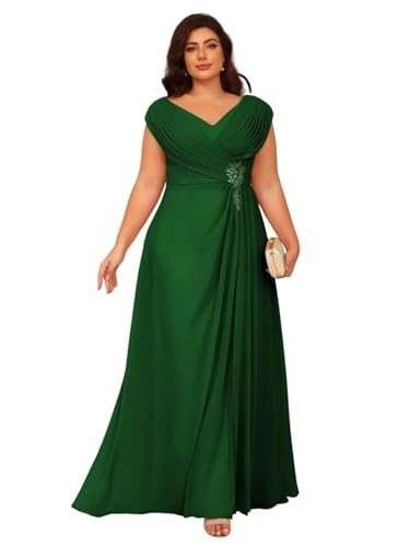 Image of Clothfun Simple V Neck Mother of The Bride Dresses Lace Appliques Chiffon Sleeveless Mother of The Groom Dress CYN014