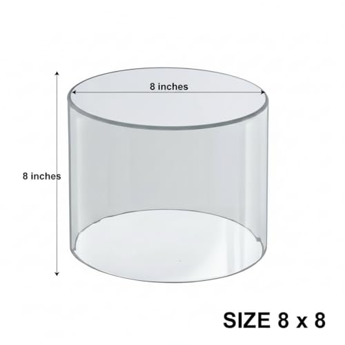 Image of Azar Displays 556808 Clear Acrylic Cylinder Display, 8 inch W x 8 inch H - Multipurpose Riser, Canister & Showcase for Retail Counter, 1 /8 inch Thick Acrylic, 1 Pack