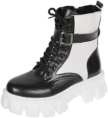 Amazon.com: GDYJP Botas negras de moda, botas de tobillo para mujer, botas  de invierno para mujer, botas de piel de plataforma para hombre (color:  blanco, talla de zapato: 39) : Ropa, Zapatos