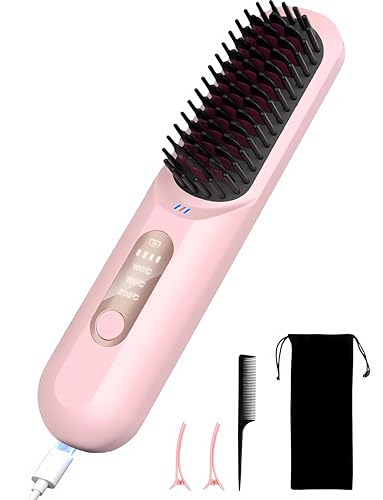 Cordless Negative Ion Hair Straightener Brush