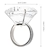 TOYANDONA Bague en diamant en cristal 6 cm Bague en verre scintillant - Ornement géant Bague en diamant pour mariage - Grand anneau en verre - Anniversaire - Fête - Accessoire #2