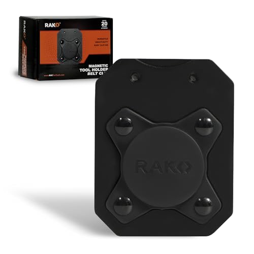 Image of RAK Magnetic Tool Holder for Belt - 20lbs Strong Clip-On Belt Magnet Holster, Heavy Duty Belt Clip Tool Pouch Accessory for Hammer, Screw Driver, Pliers, Screws & Nails and Hardware Holder
