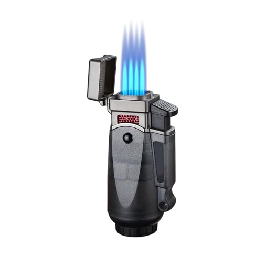 Encendedor Quad Jet Flame resistente al viento negro