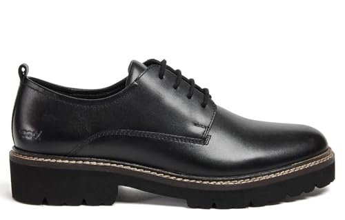 POD Womens/Ladies Kris Leather Shoes (6 UK) (Black)