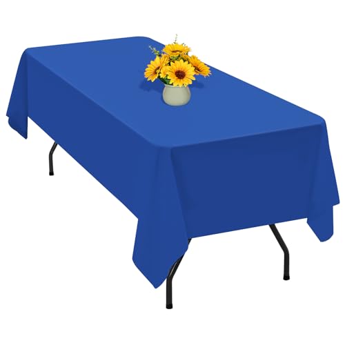Lot de 1 nappe rectangulaire en polyester pour table rectangulaire de 1,8 m - Infroissable et lavable - Pour décoration de mariage, anniversaire, fête,...