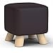 HH-CC Otomany kwadratowy drewniany podnóżek, otomana, stołek na buty na zmiany, niski tapicerowany stołek na sofę, skóra PU niski taboret sofa (kolor: A)