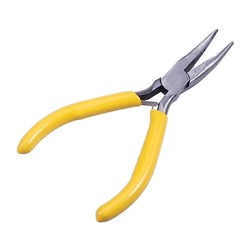 OSALADI Bent Nose Pliers Carbon Steel with Flat Jaw for Jewelry Making Crafts DIY Projects Angled Tip for Precision Comfortable Grip Handles Spring Loaded for Reduced Fatigue