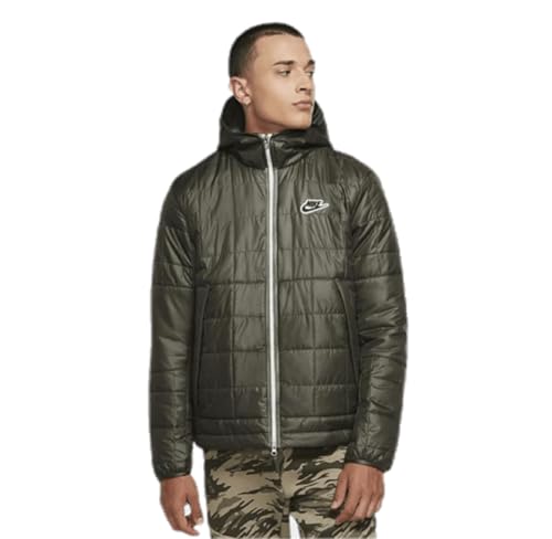 NIKE Giacca in pile sintetica con zip, colore verde oliva DJ0433 410 da uomo, taglie L, taglia L, Blu, L