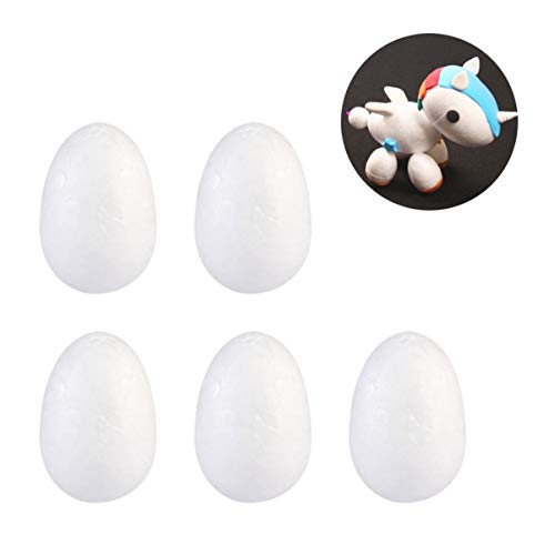 GARNECK 50 peças de espuma de ovo de Páscoa DIY pintura branca de isopor para artesanato de ovos de