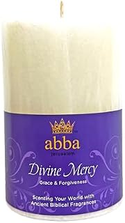 ABBA Oil Divine Mercy Pillar Candle 4.25" X 3.25" - ABBA Jerusalem