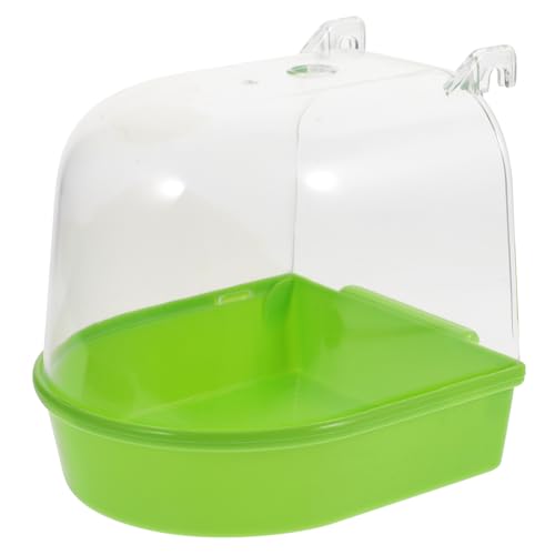 COSMEVIVI Hanging Parrot Bath Box Birdcage Accessories Bird Baths Green Plastic Bird Bathtub