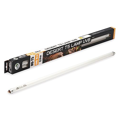 Giangarden T5 HO UVB Reptile Light Fluorescent Bulb UVB 10.0 24W Ideal for Tropical Deserts Reptiles Such as Bearded Dragon Lizards and Tortoises