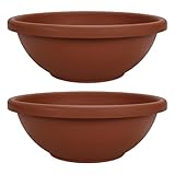 Akro-Mils HC Companies 18 Inch Resin Garden Bowl Planter Pot, Terra Cotta Clay...