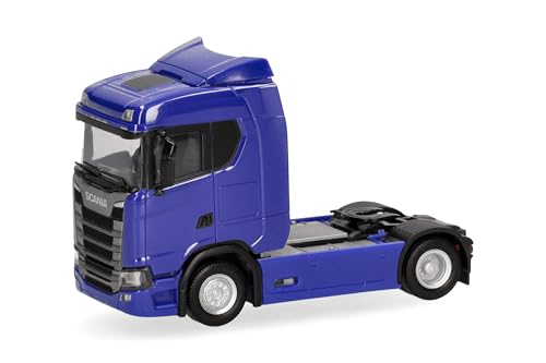 Herpa Modèle réduit Camion Scania CS 20 ND Tracteur 2 essieux, Bleu Outremer, Miniature à l’échelle 1:87, pièce de Collection, Made in Germany, Plastique