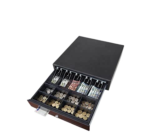 SBM Electronic & Manual Metal Cash Drawer for Pos System with Coin Tray, 5 Bill / 8 Coin (Black)