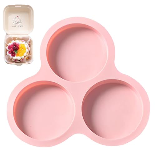 Air Fryer Egg Pan - 3 Cavity Reusable Air Fryer Silicone Round Egg Molds, Silicone Muffin Pans for Baking, Silicone Muffin Pan, 
