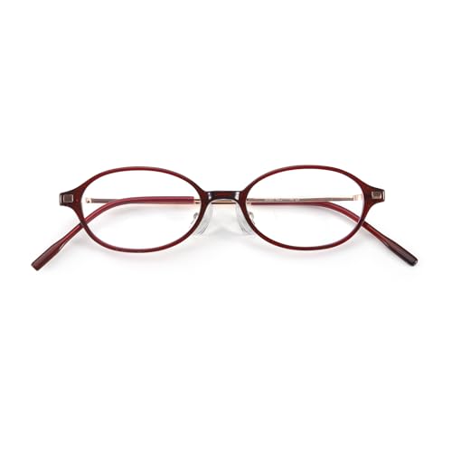 SODQW Titanium Oval Blue Light Glasses for Women, Trendy Small Office-Siren Bayonetta Glasses with Clear Lens