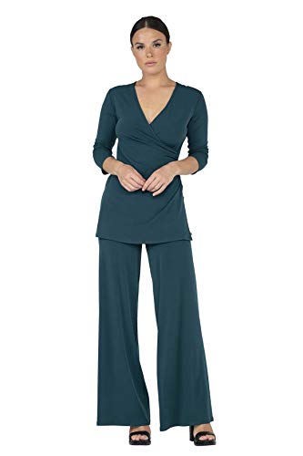 Elastic WB Wide Leg Pants - DEEP Green