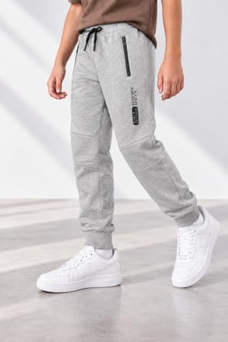 Image of Alan Jones Clothing Boys Solid Joggers Trackpant | Ribbed Hem & Waist | Drawstring Closure | Sizes 5-16 Years | Heavy GSM Fabric