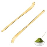 2 pièces matcha japonais pelle traditionnelle,cuillères à matchaCuillère en bambou,Kit de Thé Japonais pour Amoureux du Matcha,pour la préparation traditionnelle du th,18cm