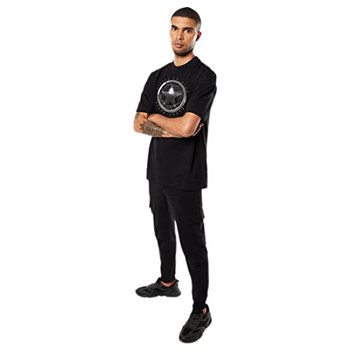 Image of Bewakoof Men's Graphic Printed 100% Cotton T-Shirt - Oversized Fit, Round Neck, Half Sleeves