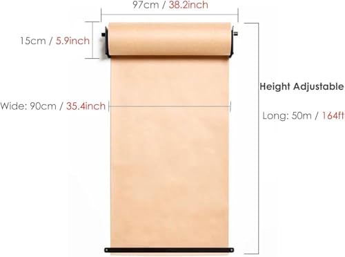 Rouleau de papier kraft 97 cm à fixation murale grand format - 5