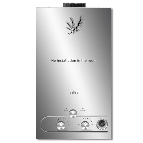 18L Scaldabagno a Gas GPL,con Modalità Inverno ed Estate,Caldaia a Gas da 36KW a Parete senza Serbatoio Scaldacqua Istantaneo,Scaldabagno Gas di Petrolio Liquefatto,Uscita Dell'acqua Calda 18L/min