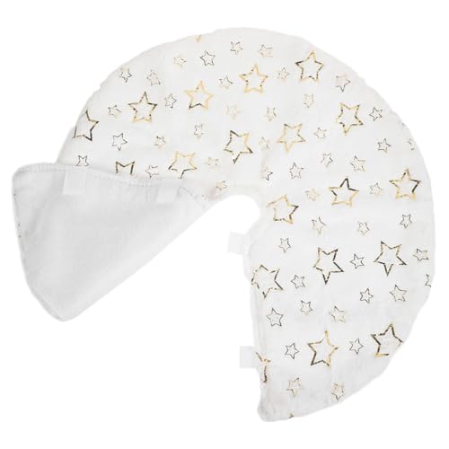 ULTECHNOVO Jupe de Sapin de Noël Blanche avec Motif Étoile Dorée Décoration Festive Lumineuse Résistant et Doux pour Ambiance de Fête