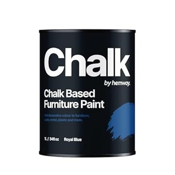 Hemway - Chalk Based Furniture Paint - Royal Blue 1 L | Chalky Matt Shabby Chic Finish for Interior & Exterior Home Decor | Quick Dry & All-in-one