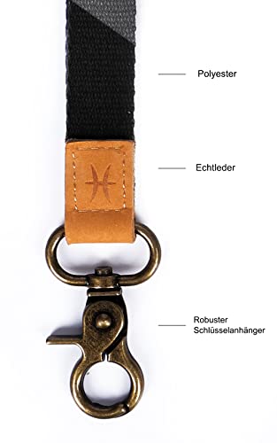 HEZEN Coole Lanyards, Halsband-Schlüsselanhänger, Hals-Lanyards für Schlüssel, Brieftaschen und Ausweishalter (Gestreift Schwarz)