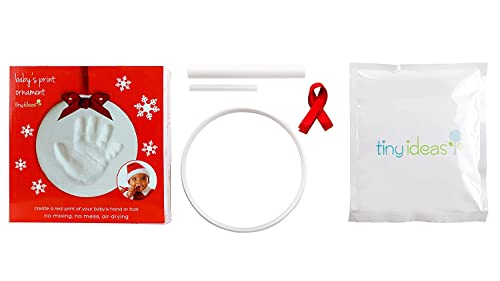 Tiny Ideas Baby's Handprint Ornament Footprint Maker, Red, Green, Blue, White, Pack Of 1 - Image 2