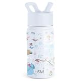 Simple Modern Kids Summit Water Bottle with Straw Lid | Disney Princess Cinderella 14oz Stainless Steel Cup Insulated Tumbler for Grils, School | Cinderella Floral Wishes