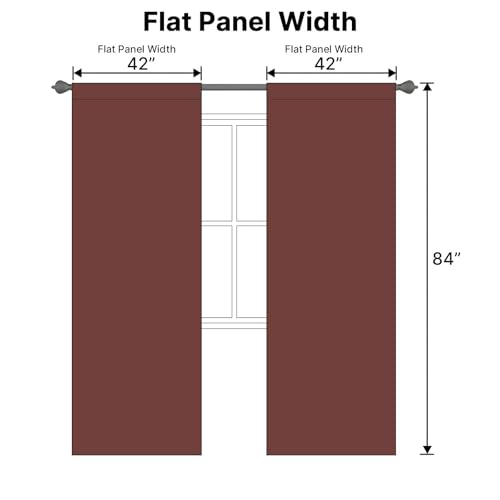 Image of H.VERSAILTEX Blackout Curtains Thermal Insulated Window Treatment Panels Room Darkening Blackout Drapes for Living Room Back Tab /Rod Pocket Bedroom Draperies (2 Panels, Rust, 42 x 84 Inch)