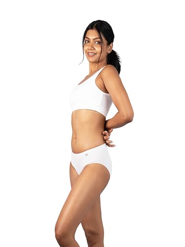 Image of Lavos Bamboo Cotton Panties for Women, Comfortable Soft Mid-Waist Hipster Panty with Thin Inner Elastic, Anti-Bacterial Odour Free Underwear for Womens, Seamless No Visible Briefs for Ladies