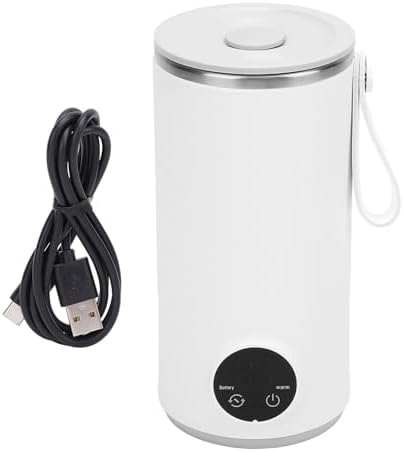 Miniatura 7 de Hervidor eléctrico de viaje, mini tetera portátil, caldera de agua caliente recargable por USB con agitador giratorio, 400ML 131.0 F, hervidor de