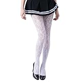Millennials In Motion Cream Lace Floral Fishnet Stockings Patterned Tights Ivory Flower Rose Leggings Gothic Lolita Fairycore Angel Alt Fish Nets Lacy Mesh Pantyhose