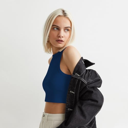Image of KERI PERRY Tops for Women Crop Top for Women's Tank Activewear Tee Sports Western Casual Cotton Camisole Pack of 3 Combo