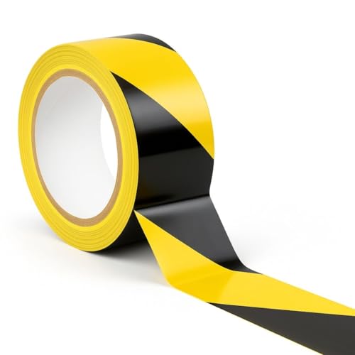 Image of GTSE - Black /Yellow Vinyl PVC Floor Tape 2 inch x 108ft Safety Marking Tape