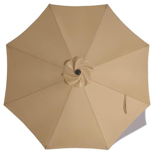 ABCCANOPY 10ft Outdoor Umbrella Replacement Top Suit 8 Ribs (Khaki)