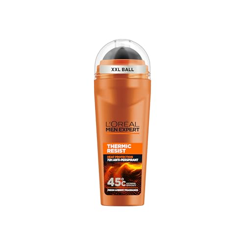 L'Oréal Men Expert Thermic Resist Desodorante, Para Hombre, Roll-On Anti-transpirante, 48h eficaz contra calor extremo, incluso a 45ºC XXL 100ml