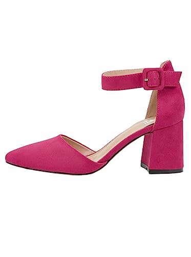 Rio Fiore Damen Pumps, Rosa Fuchsie, 7.5cm Blockabsatz, Bequeme...