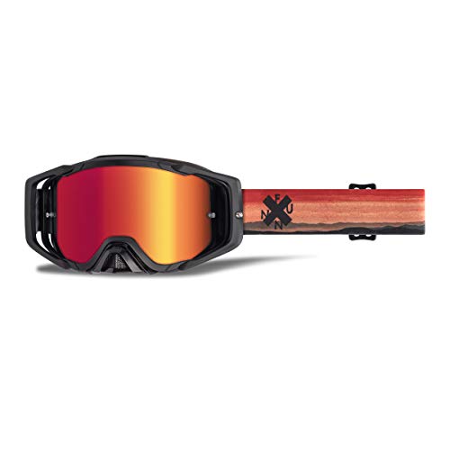 Funn Soljam MTB Enduro DH Goggle, Anti-Fog, Additional Transparent Lens, Bag and Tear-Off Sheets, Red