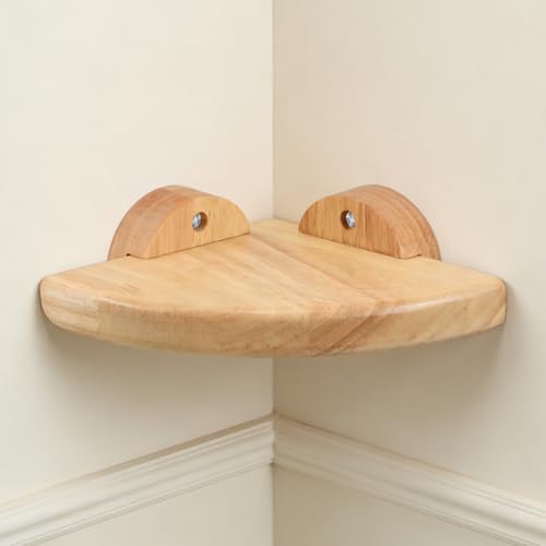 Estante de esquina de madera con diseño triangular que ahorra espacio 3