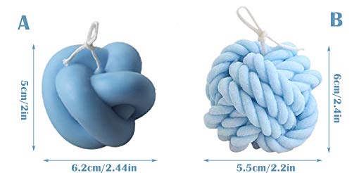 Topys 2-Pack Silicone Molds 3D Candle Molds, Woolen Ball Mould And Knot Mold,Ball Of Yarn Design Fondant Mold For Candle Making And Baking Making Soap Wax Cake Mousse Ice Cream #TOP1